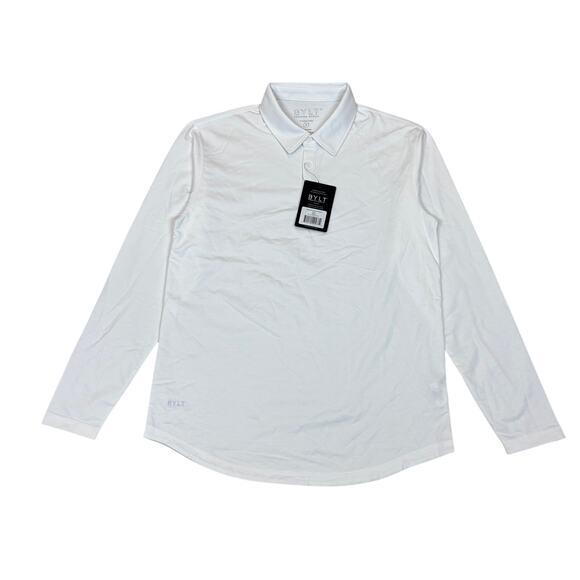 NWT Bylt Premium Basics Signature Polo Long Sleeve Shirt Men's Medium - Picture 1 of 11